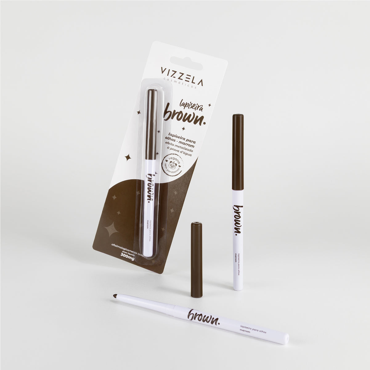 Lapiseira Para Olhos Brown - Vizzela - Marrom Efeito Metalizado