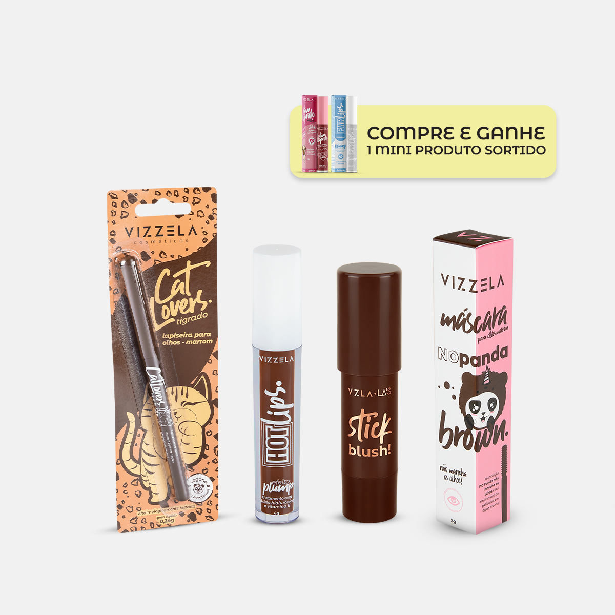 Kit Brown Makeup - Vizzela